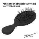 The Hair Shop Mini Black Loop Brush - Salon Professional Grade with Matted Black & Ergonomic Travel Size Design- Small & Safe Detangler Tool for 100% Remy Human and Synthetic Hair Extensions and Wigs The Hair Shop