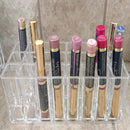 Acrylic Lip Gloss Holder Organizer, Lipstick Holder, 24 Slots Makeup Lip Gloss Lipstick Brushes Storage Display Case BBDOU