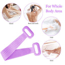 Back Scrubber for Shower 30inches and 35½ inches Two Size for Choosing Inmorven Bath Body Brush Silicone Back Brush Extra Long Exfoliating Body Scrubber With Handle for Men and Women.(Purple) Inmorven Store