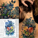 Supperb® Temporary Tattoos - Watercolor Blue Flowers Bouquet of Summer Dream Supperb