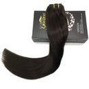 GOO GOO Hair Extensions Clip in Human Hair Dark Brown 14 Inch 120g 7pcs Remy Clip in Hair Extensions Real Natural Hair Straight Thick GOO GOO Store