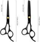 Professional Home Hair Cutting Kit - Quality Home Haircutting Scissors Barber/Salon/Home Thinning Shears Kit with Comb and Case for Men and Women (Black