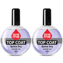 2 Bottles Excuse Me Quick Dry Fast Drying Super Shiny Nail Polish Top Coat Professional Refill Size 2.5 oz. EXCUSE ME