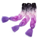Jumbo Braiding Hair Ombre 24 inch Jumbo Braid Hair Extensions Rainbow Jumbo Box Braids Crochet Hair for Women Kids DIY High Temperature Synthetic Fiber 4 Tones Black+Pink+Rose Red+Purple 6 Bundles Benehair