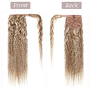 18 Inches Wrap Around Human Hair Ponytail Extensions 100% Remy Human Hair Long Corn Wave Curly With Comb Clip in One Piece Pony Tail Extensions For Lady Women