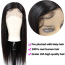 BLY 13x4 Lace Front Wigs Human Hair 150% Density Straight Virgin Hair 18 Inch Swiss Lace Wigs 10A Virgin Human Hair With Baby Hair Pre Plucked Natural Black Color BLY Store