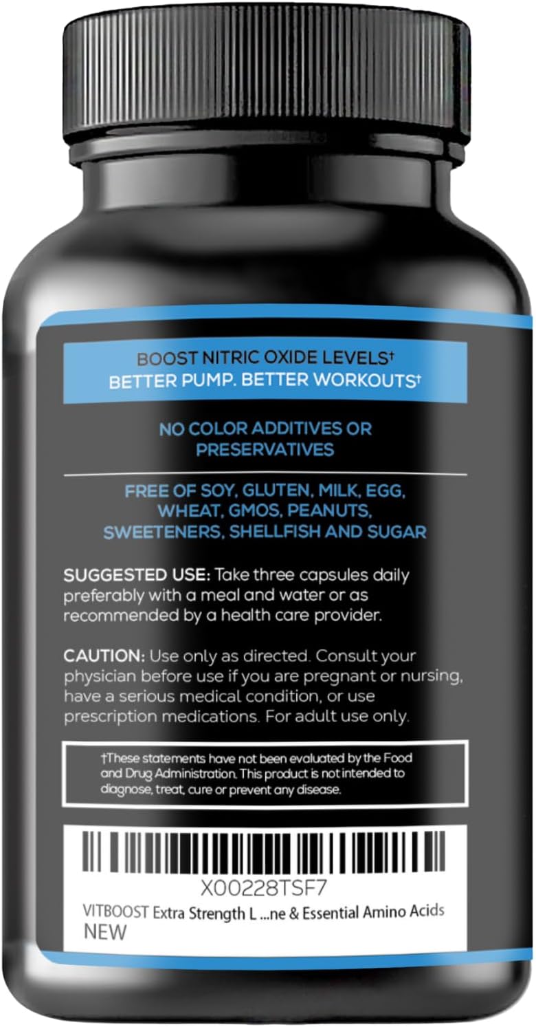 Extra Strength L Arginine Capsule 1500mg - Nitric Oxide Supplements for Stamina, Muscle, Vascularity & Energy - Powerful NO Booster with L-Arginine, L-Citrulline & Essential Amino Acids Infinity Warehouse
