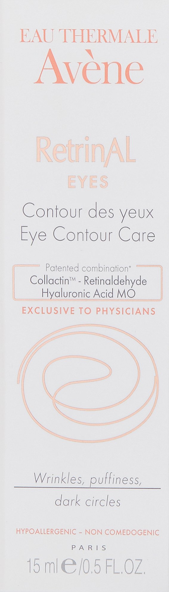 Eau Thermale Avene - RetrinAL EYES - Retinaldehyde & Hyaluronic Acid - Minimizes Appearance of Under-Eye Lines, Puffiness & Dark Circles - 0.5 fl.oz. Eau Thermale Avène