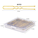 Bun Hair Pins, IKOCO 80pcs U Shaped Hair Pins for Women with Storage Box, Golden, 2.4 inch IKOCO