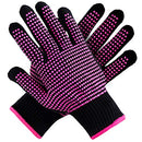 Teenitor 2 Pcs Heat Resistant Gloves with Silicone Bumps, (New Upgraded ) Professional Heat Proof Glove Mitts for Hair Styling Curling Iron Wand Flat Iron Hot-Air Brushes, Universal Fit Size Teenitor