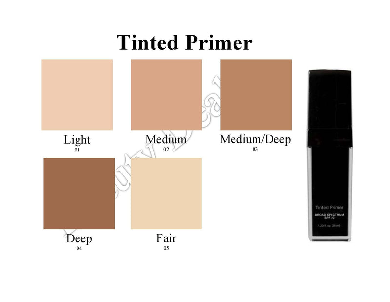 Beauty Deals Tinted Face Primer Broad Spectrum SPF 20 Hydrates Smooths and Protects Skin (Medium/Deep) Beauty Deals