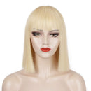 ENTRANCED STYLES Short Blonde Wig 12 Inch Bob Wigs for Women Synthetic Colorful Cosplay Daily Party Blonde Wig with Bangs (