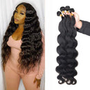Body Wave Human Hair Bundles Ayisha Hair Brazilian Human Hair Body Wave 4 Bundles (16 18 20 22 inch) 100% Virgin Remy Unprocessed Natural Black Color Human Hair 4 Bundles for Black Women Seekomi