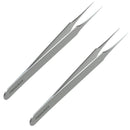 Ingrown Hair Tweezers | Pointed Tip | 2 Pack | Precision Stainless Steel | Extra Sharp and Perfectly Aligned for Ingrown Hair Treatment & Splinter Removal For Men and Women | By Tweezees Tweezees