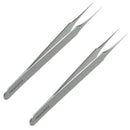 Ingrown Hair Tweezers | Pointed Tip | 2 Pack | Precision Stainless Steel | Extra Sharp and Perfectly Aligned for Ingrown Hair Treatment & Splinter Removal For Men and Women | By Tweezees Tweezees