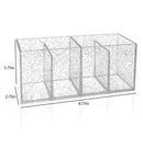Isaac Jacobs 4-Compartment Clear Acrylic Organizer- Makeup Brush Holder- Storage Solution- Office, Bathroom, Kitchen Supplies and More (4 Compartment, Silver Glitter) Isaac Jacobs International Store