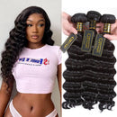 QTHAIR 12A Grade Brazilian Loose Deep Wave Human Hair Bundles(10" 12" 14",300g,Natural Black) 100% Unprocessed Brazilian Virgin Hair for Black Women QTHAIR Store