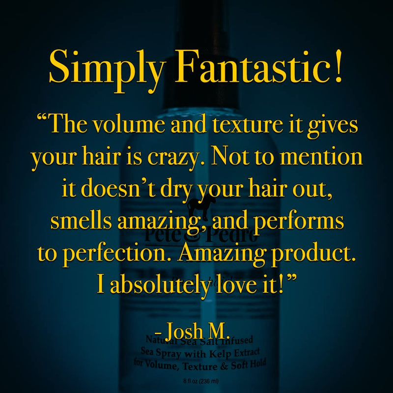 Pete & Pedro SALT - Natural Sea Salt Spray for Hair Men & Women, Adds Instant Volume, Texture, Thickness, & Light Hold | Texturizing & Thickening | As Seen on Shark Tank, 2.0 oz. Infinity Warehouse