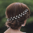 Yean Wedding Headband Gold Leaf Bridal Headpieces for Bridesmaid and Flowergirls (15.7 Inches)(Silver) Yean