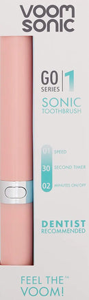 Voom Sonic Go 1 Series Battery-Operated Electric Toothbrush, Dentist Recommended, Portable Oral Care, 2 Minute Timer, Light Weight Design, Soft Dupont Nylon Bristles, Pink Voom Sonic Store