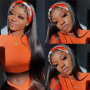 UNice Straight Headband Wig Human Hair Glueless None Lace Front Wig Brizilian Virgin Hair Machine Made Wear and Go Wig for Black Women 150% Density 14inch UNICE Store