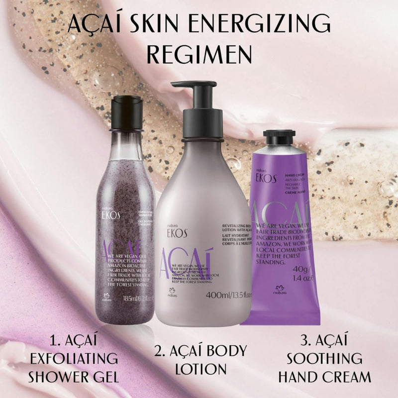 natura - Ekos Açaí Revitalizing Body Lotion Refill - Vegan Skin Care - 24 Hours of Soft Skin - Improves Skin Elasticity - Acai Oil - Brazilian Beauty Secrets - Body Care - 13.5 fl oz (400ml) Infinity Warehouse