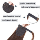 Wrap Around Human Hair Ponytail Extensions 100% Remy Human Hair Long Straight Silky With Comb 20 Inches Clip in One Piece Pony Tail Extensions