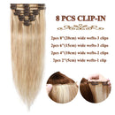 Clip in Remy Hair Extensions Human Hair for Women 20 inch Seamless Clip on Real Hair Highlighted Blonde Skin Weft Clip ins Thin 8pcs Standard Weft Long Straight Hairpieces for Full Head
