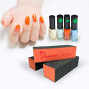 Maryton Nail Sanding Buffing Block Nail Polisher Buffer File 80/80 Grit for Acrylic Nails Kit Manicure Tool 10 PCS (Black Orange) MARYTON