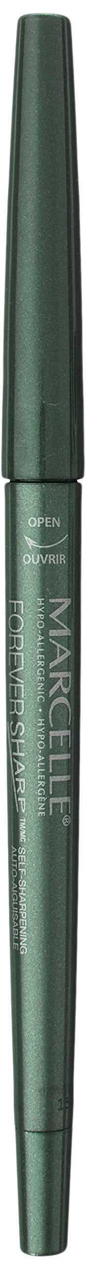 Marcelle Forever Sharp Waterproof Kohl Eyeliner, Spruce Green, Hypoallergenic and Fragrance-Free, 0;008 oz MARCELLE
