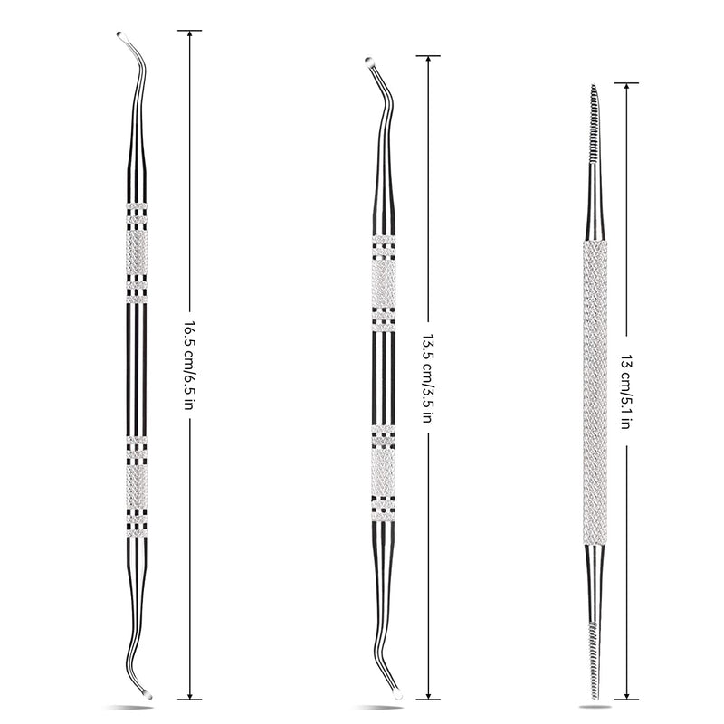 3-Pack Ingrown Toenail File And Lifters, 100% Professional Surgical Stainless Steel Ingrown Toenail Tool -Safe Nail Cleaning Treatment Pedicure Tools Kit Under Sidewall Cleaner Pain Relief Accessories POLKASTORE
