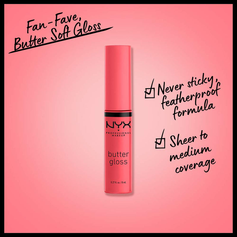 NYX PROFESSIONAL MAKEUP Butter Gloss, Non-Sticky Lip Gloss - Sorbet (Vibrant Coral) NYX PROFESSIONAL MAKEUP Store