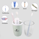 Toothbrush Cup Portable Toothbrush Holder Multifunction Travel Cup Organizer Toothbrush Case and Carrier for Bathroom School Business Trip (Green) Jeopace
