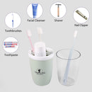 Toothbrush Cup Portable Toothbrush Holder Multifunction Travel Cup Organizer Toothbrush Case and Carrier for Bathroom School Business Trip (Green) Jeopace