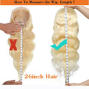 613 Blonde Lace Front Wig Human Hair Pre Plucked Bleached Knots 13x4 16" Brazilian Body Wave Lace Frontal Wig with Baby Hair 150% Density Light Blonde Human Hair Wigs for Black Women A8