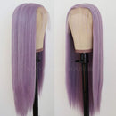 Maycaur Lace Front Wigs Long Straight Hair Purple Color Wigs for Fashion Women Light Purple Synthetic Lace Front Wigs with Natural Baby Hair 22 Inch Maycaur