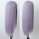 Maycaur Purple Color Synthetic Hair Wigs with Full Bangs Long Straight Women's Wig Heat Resistant Synthetic No Lace Wigs for Fashion Women 22 Inch Maycaur Store