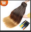 3 Tone Pre Stretched Braiding Hair, 28 Inches Ombre Yaki texture Braid Hair Extensions, 6 Bundles 100% Top Quality Kanekalon Synthetic Colorful Hair Braids (1b-30-27) DAN NING