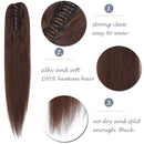 14 Inches 100% Remy Claw/Jaw Clip In Human Hair Ponytail Extension One Piece Human Ponytail Hairpiece Pony Tail Extensions Long Straight For Women