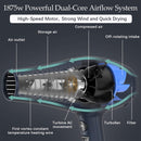 Professional Ceramic Tourmaline Hair Dryer 1875 Watt Fast Dry Low Noise Lightweight Blow Dryer Pro Powerful Salon Ionic Dryers with Diffuser and Concentrator Nozzle Attachments JINRI