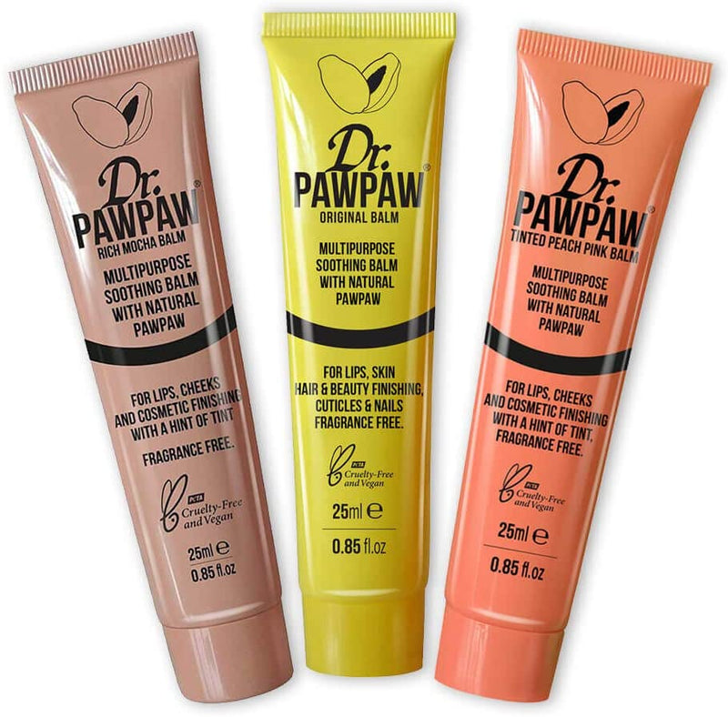 Dr. PAWPAW Multi-Purpose Balm | No Fragrance Balm, For Lips, Skin, Hair, Cuticles, Nails, and Beauty Finishing | 25 ml (Nude Collection, 3 Pack) Dr. PAWPAW ORIGINAL BALM Store