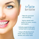 Triple Bristle Original Sonic Toothbrush & 2 Pack Blue Replacement Brush Heads Bundle | Whiter Teeth & Brighter Smile | Rechargeable 31,000 VPM Tooth Brush & Patented 3 Brush Head Design Triple Bristle