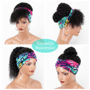 Headband Wig Human Hair Curly Headband Wig Glueless None Lace Front Human Hair Wigs for Black Women (24 Inch) MS.ILSA