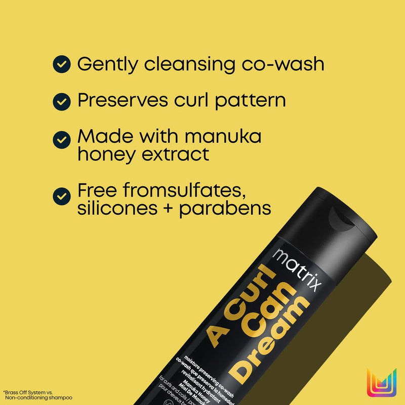 Matrix A Curl Can Dream Co-Wash (Gentle Cleansing Conditioner) For Curly and Coily Hair - Revives Curls Between Washes and Enhances Curl Definition, With Manuka Honey Extract, 10.1 Fl Oz Infinity Warehouse
