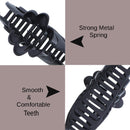 Matte Black 5 inch Large Jaw Clip Hair Claw with leaf design (Motique Accessories) Motique Accessories