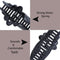 Matte Black 5 inch Large Jaw Clip Hair Claw with leaf design (Motique Accessories) Motique Accessories