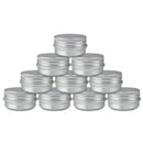 Hulless Aluminum Tin Jar 0.5oz Refillable Containers 15ml, Cosmetic Small tin, Aluminum Screw Lid Round Tin Container Bottle for Candle, Lip Balm, Salve, Eye Shadow, Powder, 24 Pack. Hulless