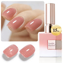 Double Rhythm Translucent Gel Polish Sheer Neutral Natural Light Milky Same Color Same Bottle 15ML Jelly UV Polish Nail Art DIY at Home (Jelly Nude Brown-A1492) Infinity Warehouse