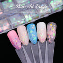 12 Boxes Holographic Nail Sequins, Teenitor Iridescent Mermaid Flakes Ultra-Thin Colorful Glitter Sticker, for Nail Art Decoration, Paillette Cosmetic Festival Glitter, Craft or Face Hair Decor Teenitor