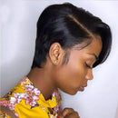 Short Pixie Cut Bob Wig Straight 150% Density Human Hair Lace Front Bob Wigs T-Part 13×6×1 Lace Frontal Wig for Black Women Pre Plucked With Babyhair Natural Hairline ( 6 inch) VIPbeauty Store